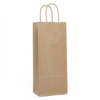 Natural kraft paper shopping bag with kraft twisted paper handles