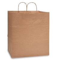 OVERSTOCK-Natural Kraft Shopping Bags (King) 