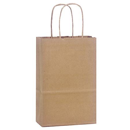 Natural kraft paper shopping bag with kraft twisted paper handles