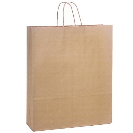 Natural kraft paper shopping bag with kraft twisted paper handles