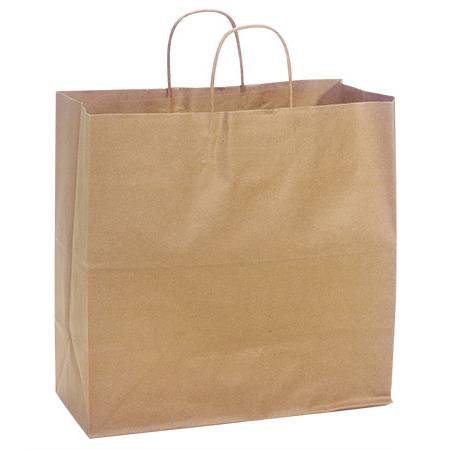 Natural kraft paper shopping bag with kraft twisted paper handles