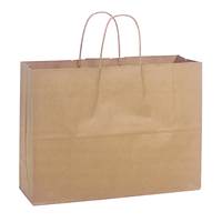 OVERSTOCK-Natural Kraft Shopping Bags (Vogue) 