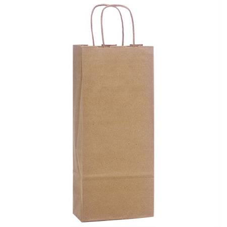 Natural kraft paper shopping bag with kraft twisted paper handles