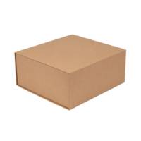 Large Natural Kraft Vesta premium gift box 11.81" x 10.75" x 5.12", rigid book-style foldover lid, smooth matte finish