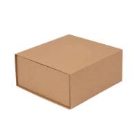 Medium Natural Kraft Vesta premium gift box 9.05" x 8.27" x 3.94", rigid book-style foldover lid, smooth matte finish