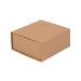 Small Natural Kraft Vesta premium gift box 6.34" x 5.79" x 2.75", rigid book-style foldover lid, smooth matte finish