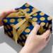 Navy Gold Dot and Stripe Gift Wrap Paper - B2615D