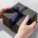 Navy Gold Dot and Stripe Gift Wrap Paper - B2615D