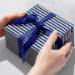 Navy Pearl Stripe Gift Wrap Paper - B206