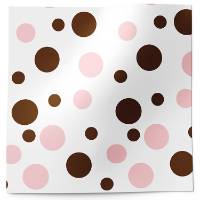 Neopolitan dots printed tissue paper with pink and brown polka dot pattern for gift wrapping