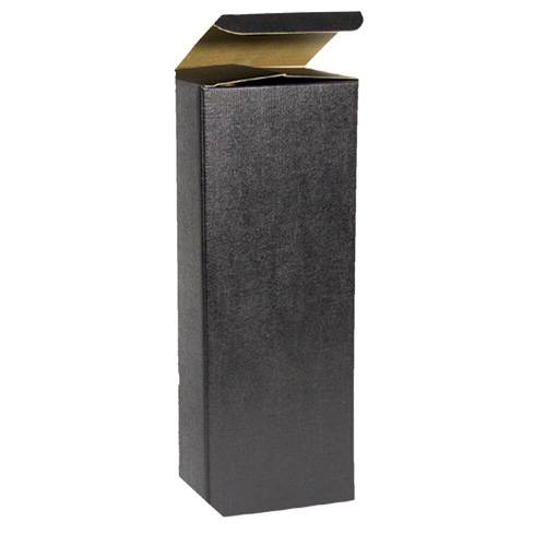 Nero Magnum Wine Bottle Box 4.5x4.5x16.8 — tall top-opening box sized for magnum bottles, matte black linen texture