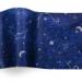 Night sky printed tissue paper with blue celestial star and constellation pattern for gift wrapping