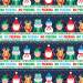 No Peeking Gift Wrap Paper - playful striped print with No Peeking lettering and Santas, snowmen, and penguins