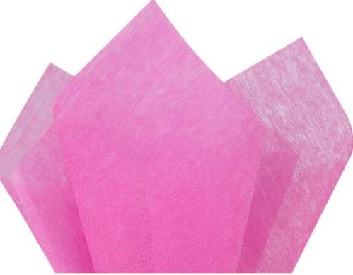 Non-woven cerise tissue paper — vivid pink fabric-textured sheets for boutique gift wrapping
