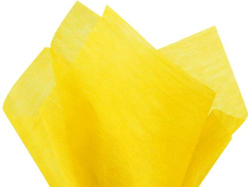 Non-woven daffodil tissue paper — bright yellow fabric-textured sheets for vibrant gift packaging