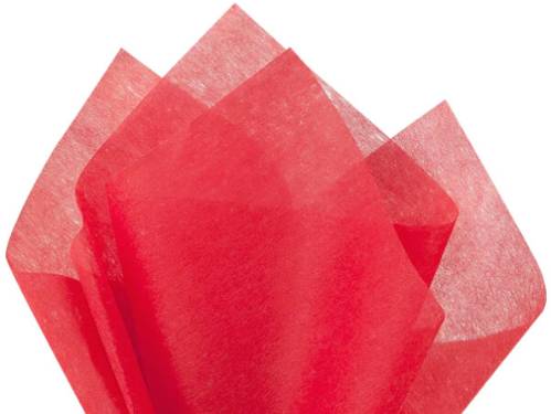 Non-woven red tissue paper — durable fabric-textured sheets for upscale retail gift wrapping