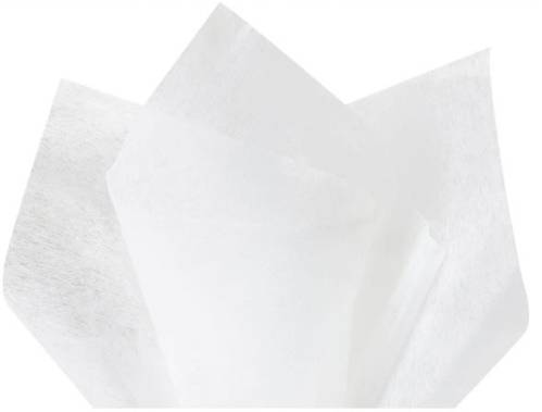 Non-woven white tissue paper — elegant fabric-textured sheets for luxury gift packaging and displays