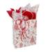 White paper shopping bag with nutcracker toile Christmas pattern print and twisted kraft handles