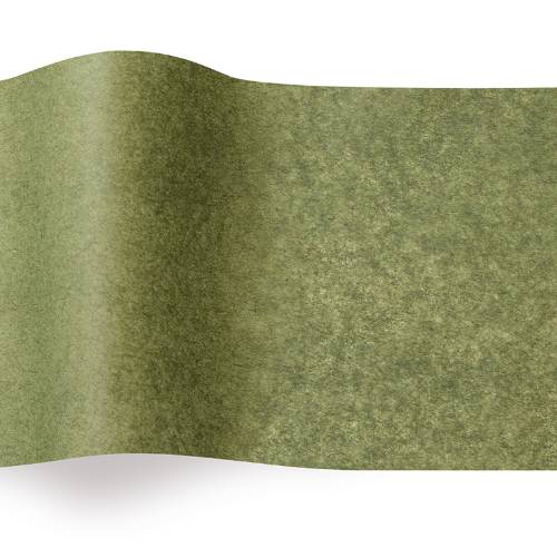 Olive Green Tissue Paper — Muted earthy olive/army green tissue paper sheet, smooth finish