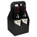 Open Style Wine Bottle Carrier Black (4 Bottle) - IT-WT4NER