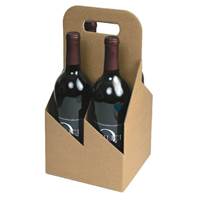 Open Style Wine Bottle Carrier Kraft (4 Bottle) Open Style Wine Bottle Carrier, Wine Packaging