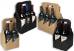 Open Style Black Wine Carrier (4 Bottle) — open-top carrier with die-cut handle and bottles visible, matte black open-top, collection view
