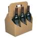 Open Style Kraft Wine Carrier 10.6x7x13.8 — open-top carrier with die-cut handle and bottles visible, smooth natural kraft open-top