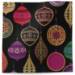 Opulent Ornament Printed Tissue Paper — Ornate damask-style Christmas ball ornament illustrations on deep background