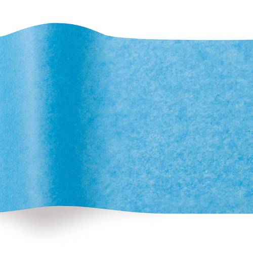 Pacific Blue Tissue Paper — Bright vivid cyan/turquoise blue tissue paper sheet, smooth finish