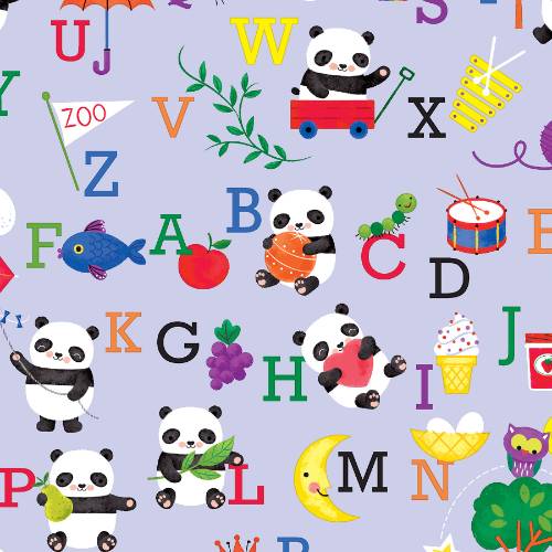 Panda Phonics Gift Wrap Paper — colorful panda phonics birthday party wrapping paper