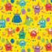 Party Monsters Gift Wrap Paper — colorful party monsters birthday party wrapping paper