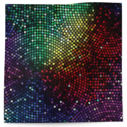 Party at the Disco printed tissue paper with multicolor disco dot pattern and vibrant gradient design