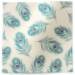 Peacock printed tissue paper with teal peacock feather pattern and jewel-tone accents