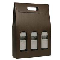 Pelle Marrone Bottle Carrier (3 Bottle) Pelle Marrone Bottle Carrier, Wine Packaging