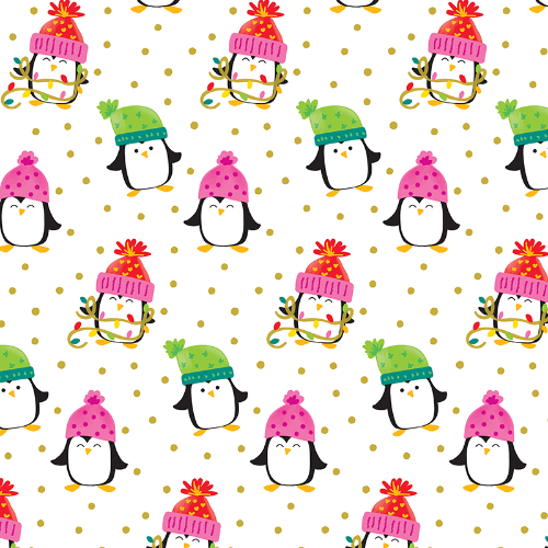 Penguins Gift Wrap Paper — holiday penguins printed gift wrapping paper