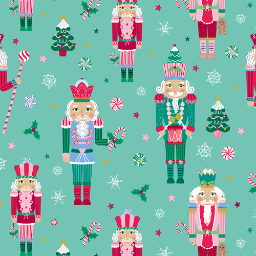 Peppermint Nutcracker Gift Wrap Paper — Peppermint Nutcracker Christmas gift wrap pattern