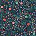 Peppermint Twinkle Gift Wrap Paper - glowing string lights, green pine sprigs, and peppermint candies on a navy background