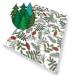 Pine Forest Scented Tissue Paper — White tissue with green pine forest and red berry holiday botanical illustrations
