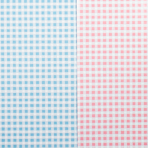 Pink and Blue Gingham Gift Wrap Paper — sweet pink and blue gingham baby shower wrapping paper