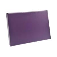 Plum Leather pop-up gift card box 4 5/8" x 3 3/8" x 5/8" — pops open to display a gift card, plum leather-look finish