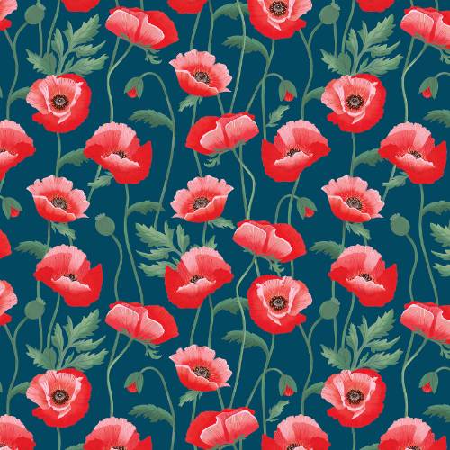 Pretty Poppies Gift Wrap Paper — classic pretty poppies pattern gift wrapping paper
