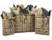 Primitive Blessings shopping bag collection — folk art grid design