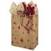 Primitive Star paper shopping bag — natural kraft with scattered burgundy star print, rustic distressed finish, twisted handles