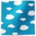 Puffy clouds printed tissue paper with white cloud pattern on blue background