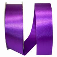 Purple - Dyna Satin ribbon on a flat spool — single-face satin with taffeta back, 1 3/8" width, 100 yards