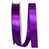 Purple Dyna Satin ribbon on a flat spool — single-face satin with taffeta back, 7/8" width, 100 yards