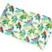Rain forest printed tissue paper with colorful tropical birds and green foliage