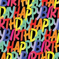 Rainbow Birthday Black Gift Wrap Paper — colorful rainbow birthday black birthday party wrapping paper