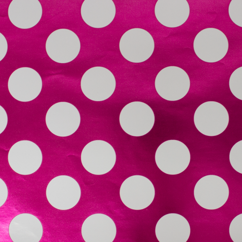 Raspberry White Dots Gift Wrap Paper — classic raspberry white dots pattern gift wrapping paper