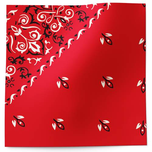 Red bandana printed tissue paper with classic paisley pattern